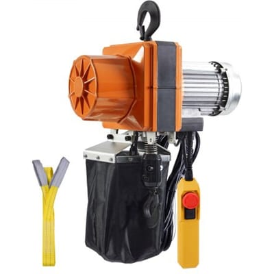VEVOR elektrische kettingtakel, capaciteit 2200 lbs, hefhoogte 10 ft, snelheid 10,5 ft/min, 230V eenfase bovenloopkraan met G100-ketting, 10 ft kabelafstandsbediening voor garage, winkel, hotel, woning