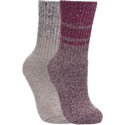 Trespass Dames/dames Hadley Wandelschoenen Sokken (2 paren) (Druivenwijn/Havermeel)