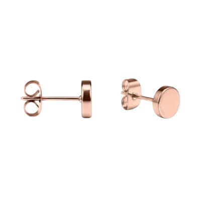 Aramat Jewels | Oorbellen | Rosekleurige Ronde Oorstekers RVS 3mm | | | |3mm | Staal | Kinderen, Volwassenen | Verkleurd niet