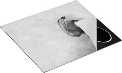 Chefcare Inductie Beschermer Twee Courgettes op Grijze Marmer - Groente - Zwart Wit - 60x50 cm - Afdekplaat Inductie - Kookplaat Beschermer - Inductie Mat