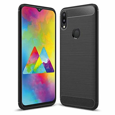 Ntech Soft Brushed Hoesje Geschikt Voor Samsung Galaxy M20 - Matt Zwart