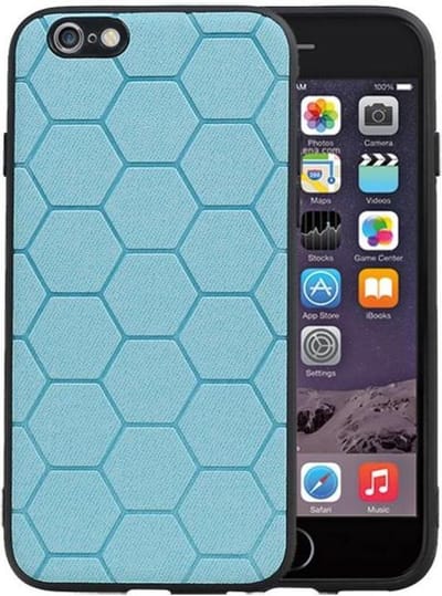 Hexagon Hard Case - Telefoonhoesje - Backcover Hoesje - achterkant hoesje - Geschikt voor iPhone 6 / iPhone 6s - Blauw