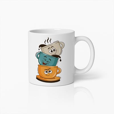 Grappige Cartoon Koffiekopjes Mok 330ml – Leuke Koffiebeker Cadeau voor Vrienden, Familie & Koffieliefhebbers