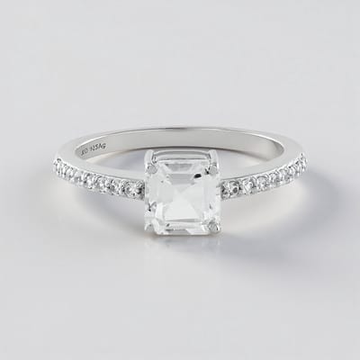 Cavill - 925 Sterling Zilveren Ring met 0,82 ct Achthoek Petaliet en 0,23 ct Cambodjaanse Zirkonen - Elegante Moderne Damesring