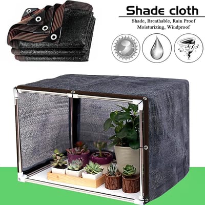 Schaduwnet - schaduwnet met oogjes, licht en schaduwnet, zonnezeil voor terras, pergola, balkon, tuin, planten, kas, kippenhok voor buiten (zwart, 2 x 5 m)