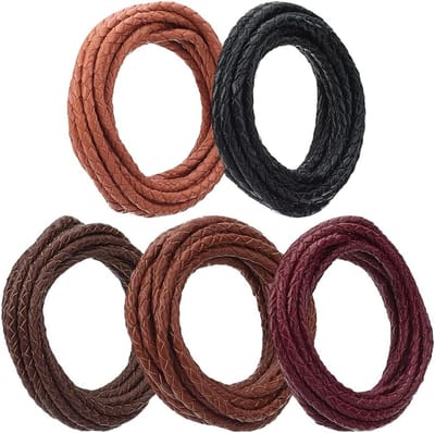 Kleurige 9.14m Leren Strip Veters voor Sieraden, 3mm Ronde Bolo Tauil Kordels voor Armbanden en Kraagontwerpen