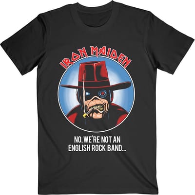 Iron Maiden - Not An English Rock Band Heren T-shirt - S - Zwart