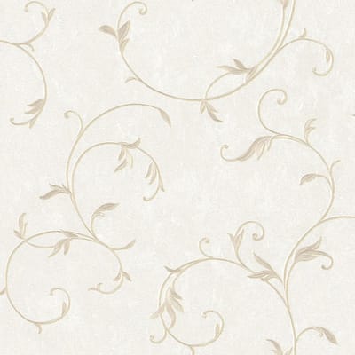 Barok behang Profhome 304182-GU vliesbehang licht gestructureerd in traditioneel stijl mat beige bronzen crèmewit 5,33 m2