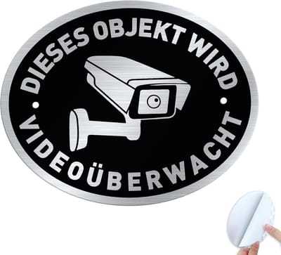 Videobewaking Schild 15x12 cm - Zelfklevend, Waterdicht en UV-bestendig