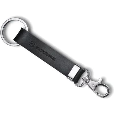 Leren sleutelhanger met riemlus + karabijnhaak Victorinox