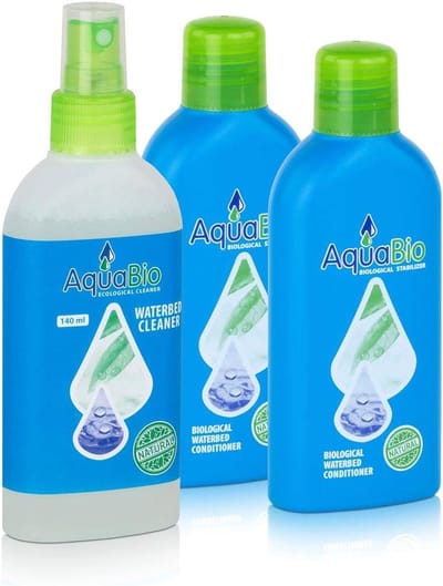 AquaBio 12 maand Super onderhoud set voor 2 persoons waterbed (2 x 140 ml waterbed conditioner 12mnd. + 1 x 140 ml reiniger)