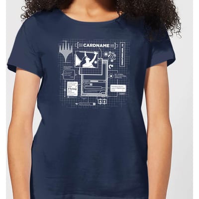Magic The Gathering Card Grid Dames T-shirt - Navy - S