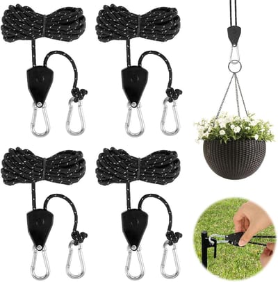 4 Meter Lange Touwset met Spanner, 4 Stuks, Reflecterend Outdoor Touw met Haak, Ideaal voor Tent en Kamperen, Stevig en Duurzaam