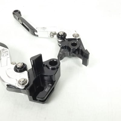 Levier frein droit Sifam pour Moto Kawasaki 650 Kle Versys 2007 à 2008 alu CNC noir argent / paire Neuf