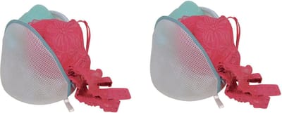 MSV Waszak voor delicaat wasgoed - 2x - lingerie/bh waszak - wit - 11 x 18 x 13 cm
