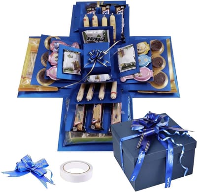 Creatieve 5-laagse explosiebox voor handgemaakte verrassingen, ideaal als geschenkdoos voor verjaardagen, Kerstmis en jubileums