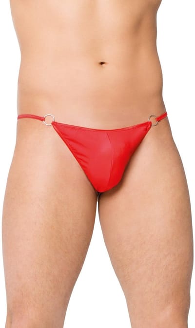 SoftLine Collection - Elegante heren string met satijn aanzicht rood S t/m L