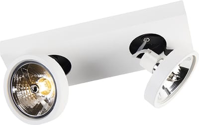 QAZQA ga - Moderne Plafondspot | Spotje | Opbouwspot - 2 lichts - L 330 mm - Wit - Woonkamer | Slaapkamer | Keuken