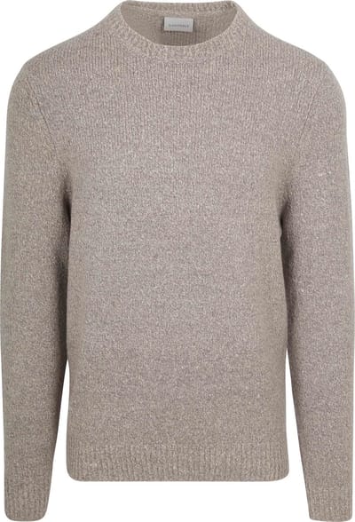 Suitable Pullover Boiled Wool Taupe - Maat XL - Heren - Sweater
