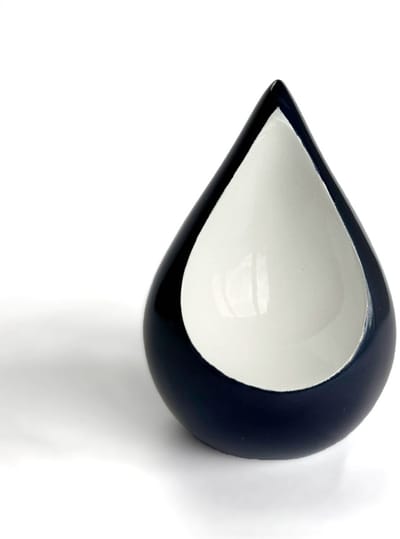 Druppel Urn Klein 450 ml Blauw Wit - Urn voor Menselijke As - Crematie Urn voor As Volwassenen - Dieren Urn voor As Crematie - Urn Hond - Urn Kat