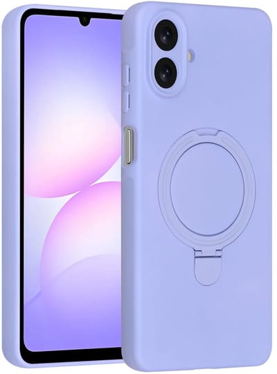 Backcover Hoesje Geschikt voor: Samsung Galaxy A07 Volledig Dekkende Schokbestendige Siliconen Backcover met Ringstandaard – 360° Bescherming - Lila