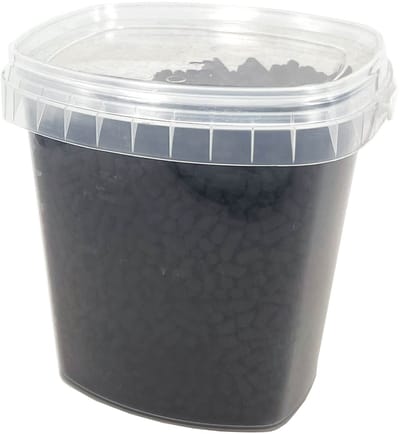 Koolstofkorrels in handig doseer emmertje | 400 gram | Actieve koolstofkorrels geschikt als navulling voor aquarium, afzuigkapfilters e.a. toepassingen | Multaparts® huismerk