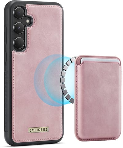 Hoesje geschikt voor Samsung A55 Hoesje Magnetisch - Magnetische Pasjeshouder - Shockproof - Roze
