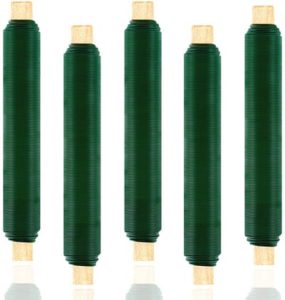 Bloemwikkeldraadset - 5 stuks, Groen, 35 m, 0,65 mm Dikte
