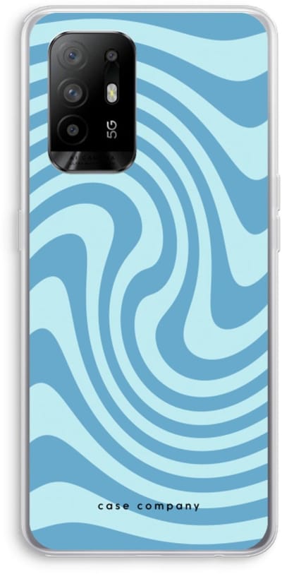 Case Company® - Hoesje geschikt voor Oppo A94 5G hoesje - Swirl Blauw - Soft Cover Telefoonhoesje - Bescherming aan alle Kanten en Schermrand