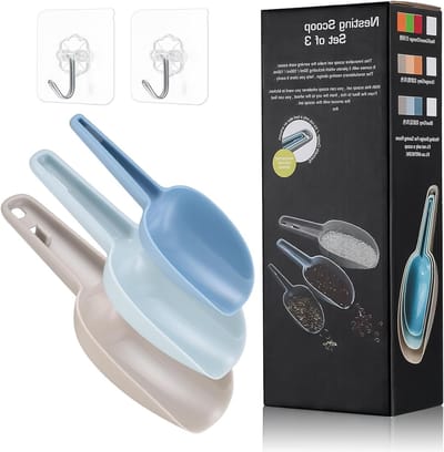 Handige Set van 3 Plastic Scheppen voor IJs, Meel en Voedsel - Ideaal voor Keuken, Feestjes en Buffet