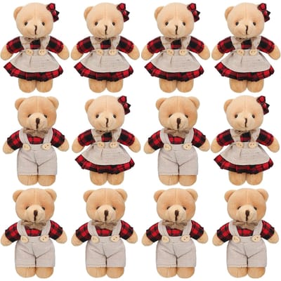 12-4s Mini Beer Speelgoed Kleine Beren Pop Groothandel Zacht Pluche Knuffeldieren Kleine Beren voor Sleutelhanger DIY Knutselen Babyborrel Verjaardag 12 PCS