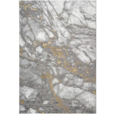 Muratap Fashion marmer laagpolig vloerkleed design tapijt grijs 80x150 cm