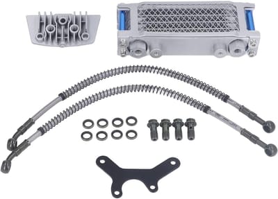 Motorolieradiator - Koelsysteem Kit - Motor Koelen - Hoog Rendement - 25x13x7 cm - Zilver