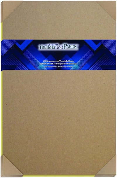 50 Vellen Dik Karton 24pt (0.61mm) - Tabloid 11x17 Inch - Bruin Kraft Karton voor Knutselen en Verpakken