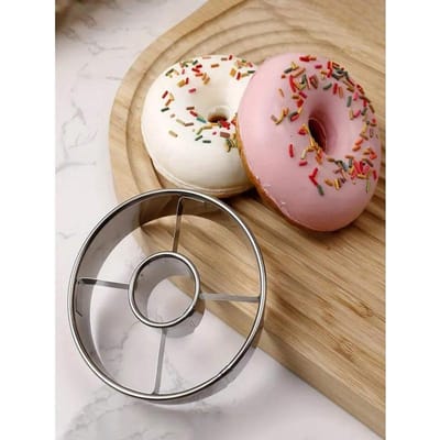 Moule à Beignets Durable en Acier Inoxydable - Parfait pour les Beignets Maison, les Biscuits et les Gâteaux en Forme de Beignet Outil de Cuisson DIY, Gadget de Cuisine one-size argenté