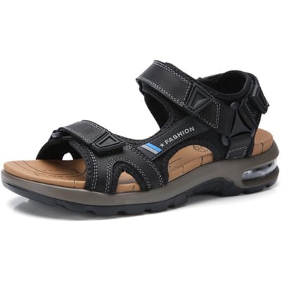 Mode Herensandalen Zomer Zachte Strand Slippers Comfortabele Echt Lederen Sandalen Outdoor Heren Romeinse Sandalen Maat 46 41