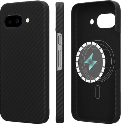 kalibri Hoes voor Google Pixel 9a Hoes - Aramide Telefoonhoes - Cover Case - Compatibel met MagSafe zwart