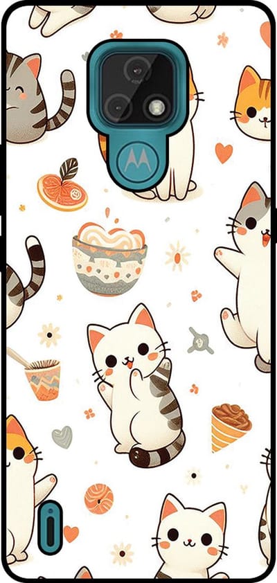 Smartphonica Telefoonhoesje Geschikt voor Motorola Moto E7 met katten opdruk - TPU backcover case cat design geschikt voor Motorola Moto E7
