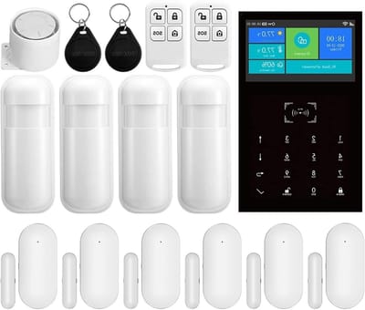 Draadloos Alarmsysteem - Thuisbeveiliging Alarm - Huis Beveiligen - Temperatuur Vochtigheid Display - 10 x 10 x 10 mm - Wit