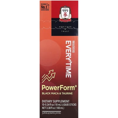 JungKwanJang, Everytime PowerForm, Zwarte Maca en Taurine, 10 Vloeibare Sticks, 10ml (0,34 fl oz) Elk