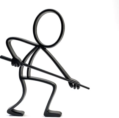 Stickyman Biljartspeler - decoratiebeeldje - zwart - 20 cm hoog