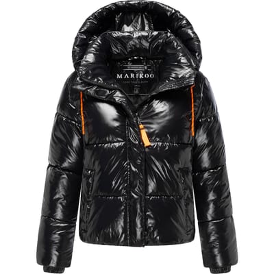 Marikoo dames gewatteerde winterjas Skyraa met capuchon & glanzend design