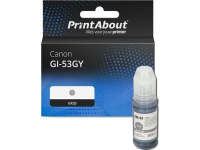 PrintAbout huismerk Inktcartridge GI-53GY Grijs Geschikt voor Canon