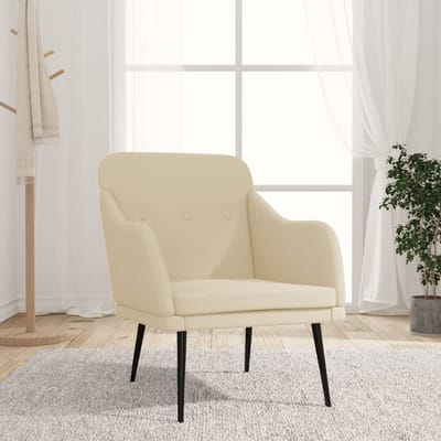 vidaXL Fauteuil 63x76x80 cm stof crèmekleurig