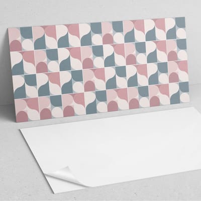Coloray Wandpanelen Zelfklevend - Abstract geometrisch patroon PVC Wandpaneel - 100 cm x 50 cm - Roze Wandbekleding Zelfklevend - 1 stuk - Mozaïeken Wandpanelen Zelfklevend - Wandbord Keuken - Wandpaneel Badkamer