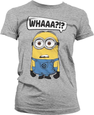 Minions Dames Tshirt -S- Whaaa?!? Grijs