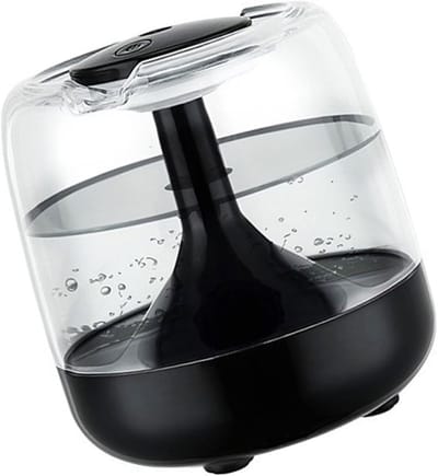 Luchtbevochtiger -Slaapkamerbevochtiger - 650ml – Met nachtlampje - Humidifier – lucht bevochtiger - luchtbevochtiger met aromatherapie - luchtbevochtiger babykamer – Fluisterstil –luchtbevochtiger slaapkamer - LED Sfeerverlichting – zwart