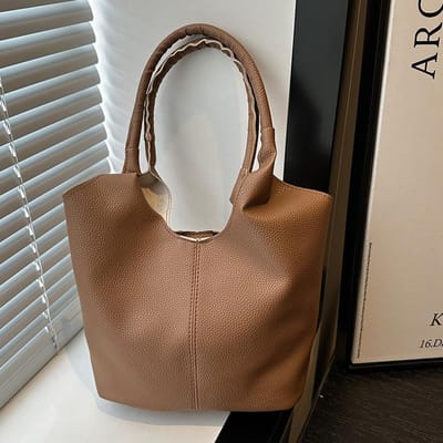 Dames Tote Bag met Grote Capaciteit Handtas voor Dames Nieuwe Stijl Eenvoudig Veelzijdig en Modieus Werk Woon-Schoudertas black