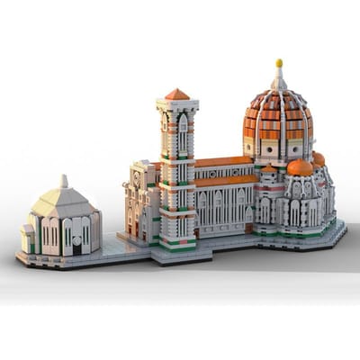 MOC Beroemde Kathedraal van Santa Maria del Fiore Bouwsteen Set Iconische Kerk Straat Architectuur Assembleer Speelgoed Kinderen Cadeaus PDF Instruction