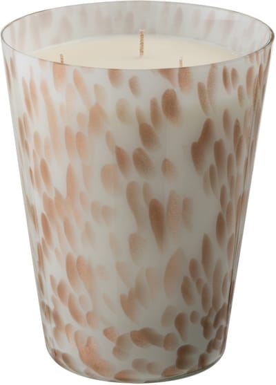 J-Line geurkaars Noa - Neon Night - glas - wit/goud - large - 95U